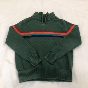 Peek Boys Size Medium 6-7 Green Sweater Pull Over Zipper
